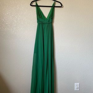 Tobi forest green backless maxi dress